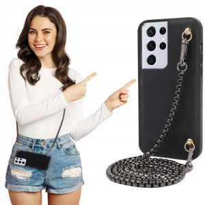 Etui Mat BLINK Czarny do SAMSUNG S21 ULTRA Łańcuch