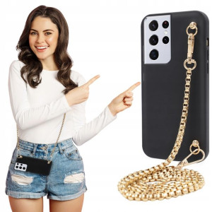 Etui Mat BLINK Czarny do SAMSUNG S21 ULTRA Łańcuch