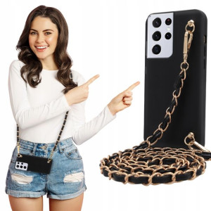 Etui Mat BLINK Czarny do SAMSUNG S21 ULTRA Łańcuch