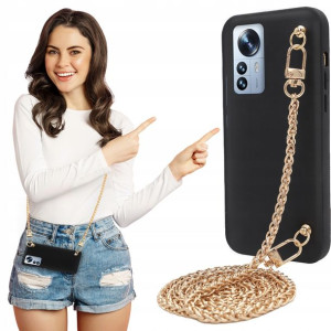 Etui MAT BLINK Czarny do XIAOMI 12 PRO Łańcuszek