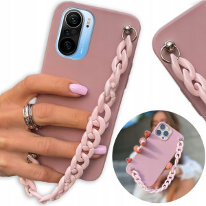 Etui Mat Ciem Róż do XIAOMI REDMI K40 PRO Łańcuch