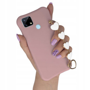 Etui Mat CIEMNY RÓŻ do REALME 7i RMX2193 Łańcuszek