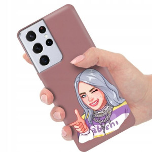 Etui Mat Ciemny Róż do SAMSUNG S21 ULTRA 5G Wzory