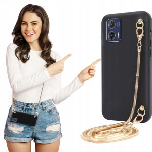 Etui Mat Czarne BLINK Do MOTOROLA G73 Łańcuszek