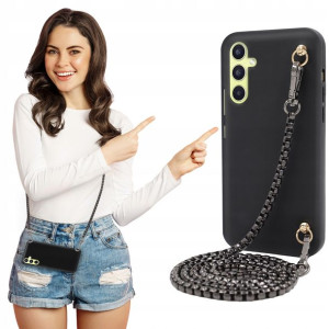 Etui Mat Czarne BLINK Kwadratowy do SAMSUNG A34 5G
