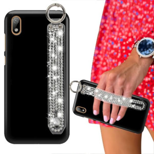 Etui Mat Czarne do HUAWEI Y5 2019 Pasek Cyrkonie
