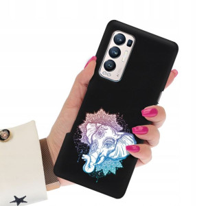 Etui Mat Czarne do OPPO RENO 5 PRO PLUS 5G Wzory