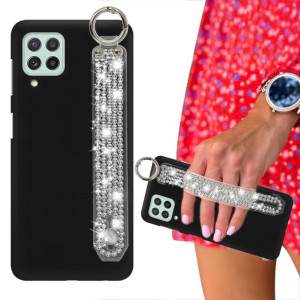 Etui Mat Czarne do SAMSUNG A22 4G Pasek Cyrkonie
