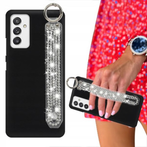 Etui Mat Czarne do SAMSUNG A82 5G Pasek Cyrkonie