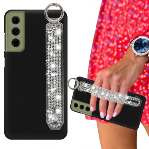 Etui Mat Czarne do SAMSUNG S21 FE Pasek Cyrkonie