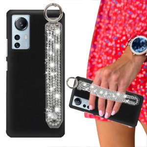 Etui Mat Czarne do XIAOMI 12 LITE Pasek Cyrkonie