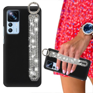Etui Mat Czarne do XIAOMI 12T PRO Pasek Cyrkonie