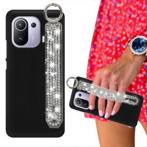 Etui Mat Czarne do XIAOMI MI 11 PRO Pasek Cyrkonie