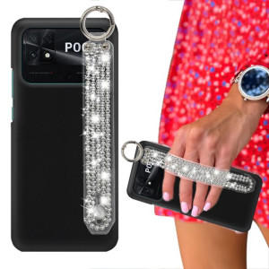 Etui Mat Czarne do XIAOMI POCO C40 Pasek Cyrkonie