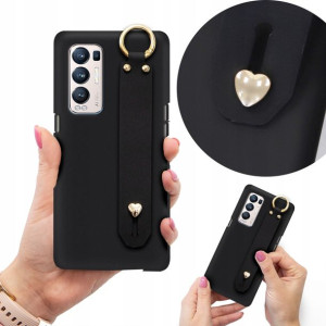 Etui Mat Czarne Pasek do OPPO RENO 5 PRO PLUS 5G