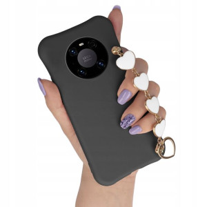 Etui Mat Czarny do HUAWEI MATE 40 PRO Łańcuszek