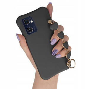 Etui Mat Czarny do OPPO FIND X5 LITE Brelok Serce