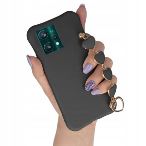 Etui Mat Czarny do REALME 9 PRO PLUS Brelok Serce