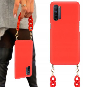 Etui Mat Czerwone Łańcuszek BLINK do OPPO RENO 3