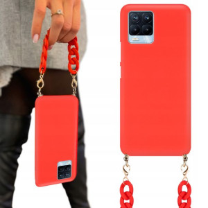 Etui Mat Czerwone Łańcuszek BLINK do REALME 8 PRO
