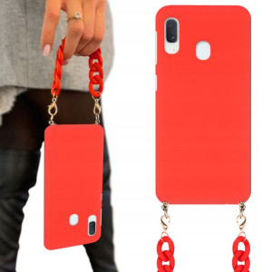 Etui Mat Czerwone Łańcuszek BLINK do SAMSUNG A20e