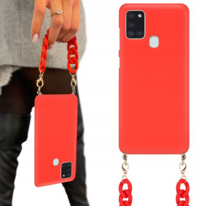 Etui Mat Czerwone Łańcuszek BLINK do SAMSUNG A21s