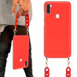 Etui Mat Czerwone Łańcuszek BLINK do SAMSUNG M11