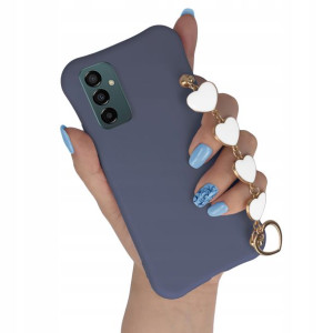 Etui Mat Granat Łańcuszek Serce do SAMSUNG M13 4G