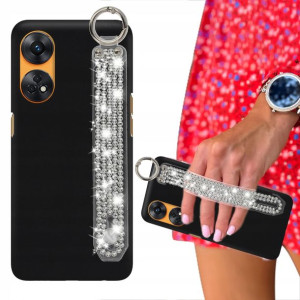 Etui Matowe + Pasek Cyrkonie Do OPPO RENO 8T 4G