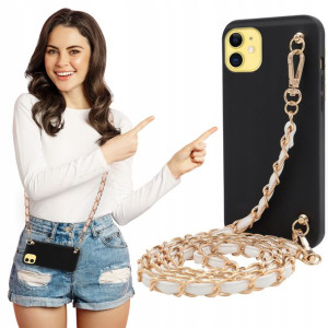 Etui Matowe BLINK Czarny do IPHONE 11 Łańcuszek