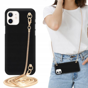 Etui MATOWE BLINK Czarny do IPHONE 12 Łańcuszek