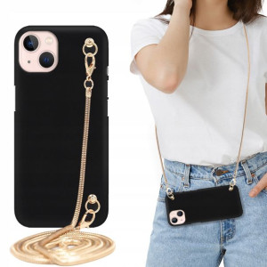 Etui MATOWE BLINK Czarny do IPHONE 13 Łańcuszek