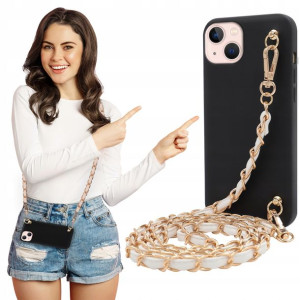 Etui Matowe BLINK Czarny do IPHONE 13 Łańcuszek
