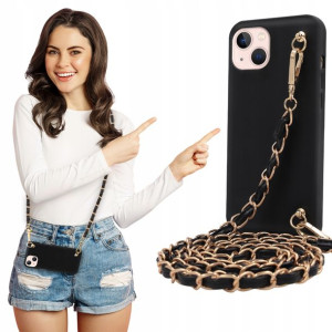 Etui Matowe BLINK Czarny do IPHONE 13 Łańcuszek