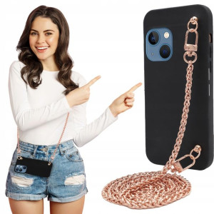 Etui Matowe BLINK Czarny do IPHONE 14 Łańcuszek