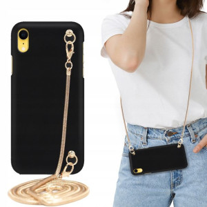 Etui MATOWE BLINK Czarny do IPHONE XR Łańcuszek