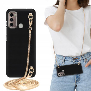 Etui MATOWE BLINK Czarny do MOTOROLA G60 Łańcuszek