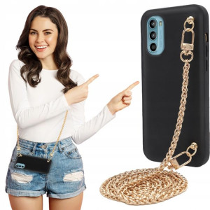 Etui MATOWE BLINK Czarny do MOTOROLA G82 Łańcuszek
