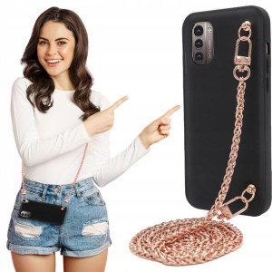 Etui Matowe BLINK Czarny do NOKIA G21 4G Łańcuszek