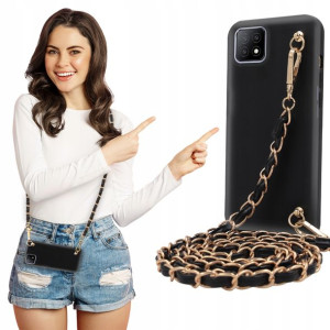 Etui Matowe BLINK Czarny do OPPO A53 5G Łańcuszek