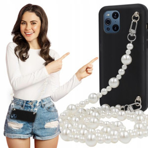 Etui Matowe BLINK Czarny do OPPO FIND X3 Łańcuszek