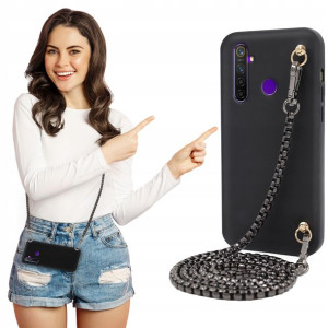 Etui Matowe BLINK Czarny do REALME 5 PRO Łańcuszek