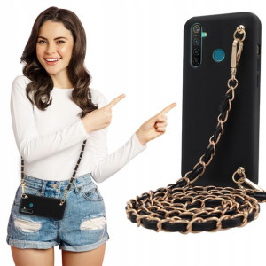 Etui Matowe BLINK Czarny do REALME 6i Łańcuszek