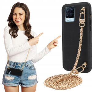 Etui MATOWE BLINK Czarny do REALME 8 PRO Łańcuszek
