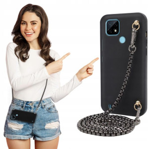 Etui Matowe BLINK Czarny do REALME C21 Łańcuszek
