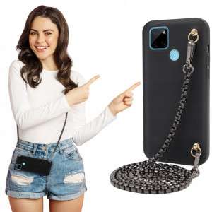 Etui Matowe BLINK Czarny do REALME C21Y Łańcuszek