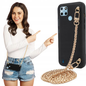 Etui MATOWE BLINK Czarny do REALME C25Y Łańcuszek