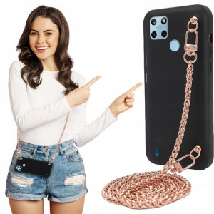 Etui Matowe BLINK Czarny do REALME C25Y Łańcuszek