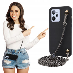 Etui Matowe BLINK Czarny do REALME C31 Łańcuszek