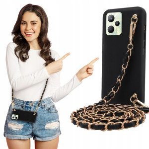 Etui Matowe BLINK Czarny do REALME C35 Łańcuszek